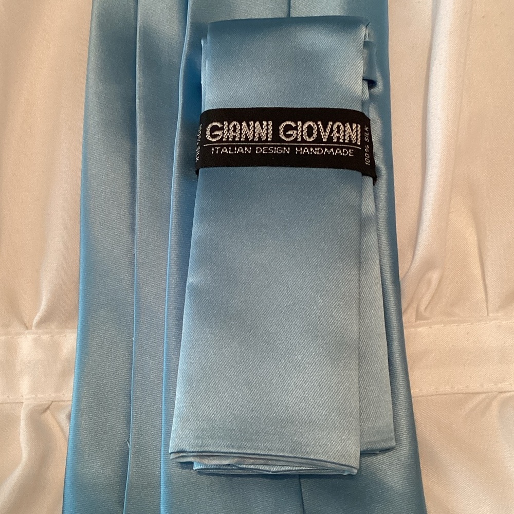 Light Blue Satin Tie - Men's Accessory